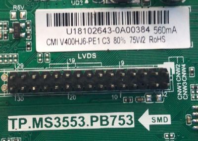 MAIN FUENTE PARA TV HISENSE / NUMERO DE PARTE 260104015240 / TP.MS3553.PB753 / 102181003129 /  U18102643-0A00984 / CM1 V400HJ6-PE1 / MODELO H40 - Imagen 3
